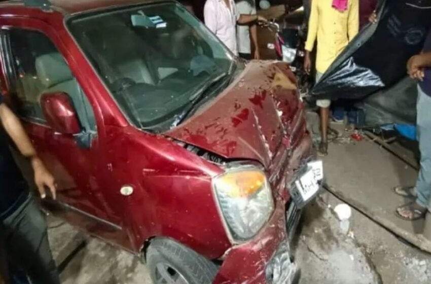 भरधाव कार थेट दुकानात घुसली, एक जण जखमी