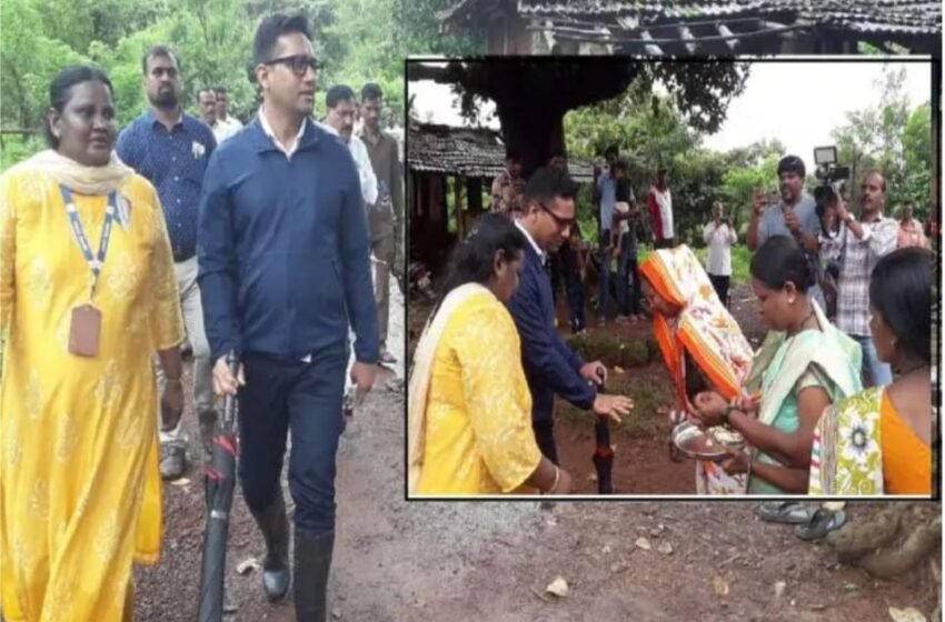 ३ किलोमीटरचे अंतर चालत जिल्हाधिकाऱ्यांनी कातकरी वस्तीला दिली भेट