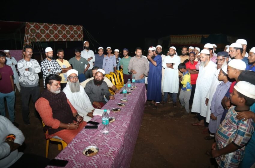 चंपक मैदानात होणाऱ्या मुस्लिम समाजाच्या जिल्ह्याच्या इस्तिमा ठिकाणी पालकमंत्री उदय सामंत यांनी दिली भेट