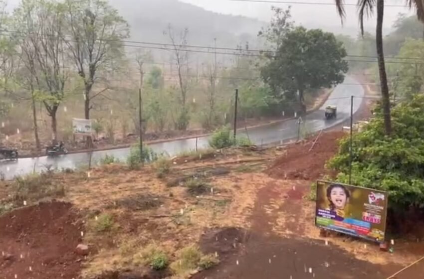 संगमेश्वरात विजांचा कडकडाटासह अवकाळी पाऊस