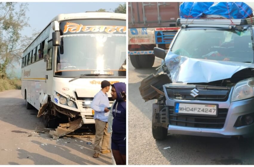 मुंबईहून राजापुरात मतदानासाठी जाणाऱ्या लक्झरीला अपघात