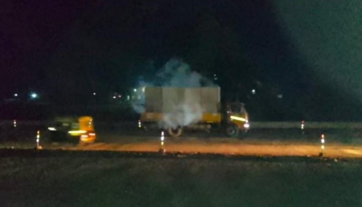 रत्नागिरी डी मार्ट समोर सीएनजीच्या टँकरमधील वायू गळती
