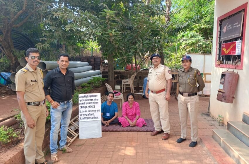गणपतीपुळ्यात नारळ विक्रेत्या दाम्पत्याचे आमरण उपोषण