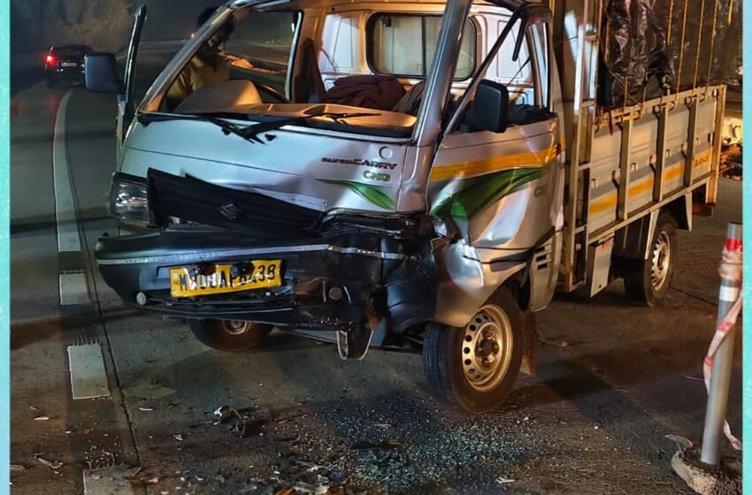 महामार्गावर धामणी येथे मारुती वॅगनार गाडीला कॅरी टेम्पोची धडक, 4 जण जखमी