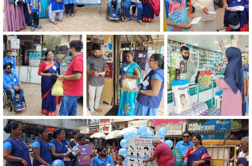  जागतिक स्वमग्नता जागरुकता दिनानिमित्त “आस्था ” कडून मारुती मंदिर सर्कल ला जनजागृती