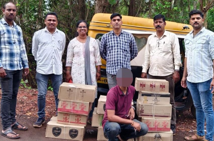  रिक्षेतून अवैद्य मद्य वाहतूक करणाऱ्या रिक्षा चालकाला स्थानिक गुन्हे शाखेने केली अटक