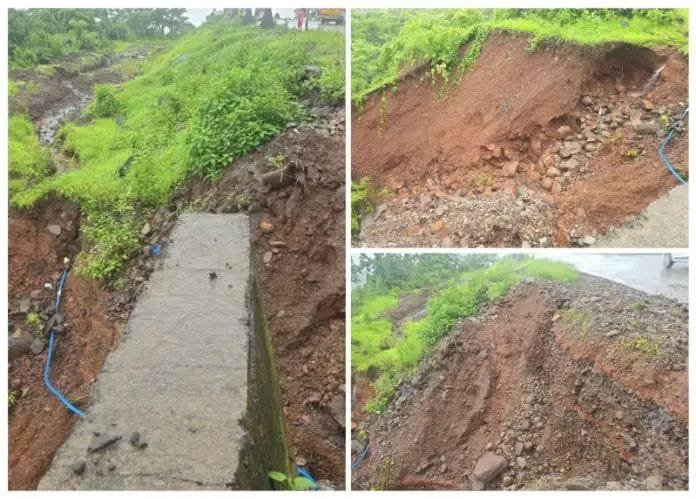  परशुराम घाटात मातीचा भराव कोसळला