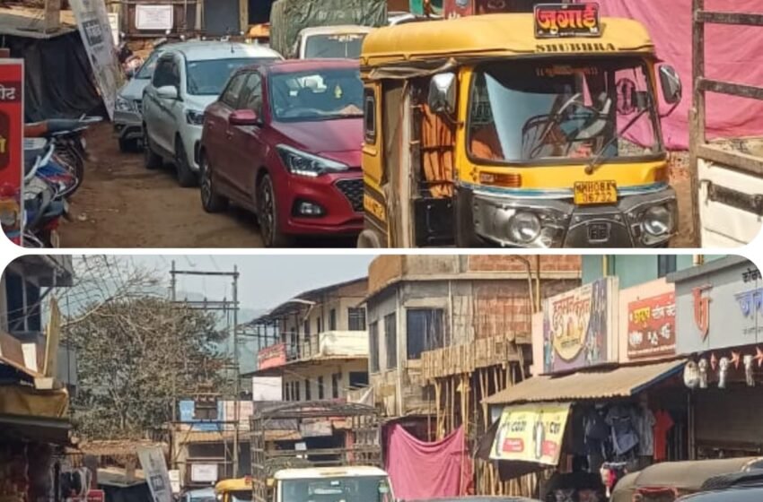  संगमेश्वर मध्यवर्ती बाजारपेठेत वाहतूक कोंडी