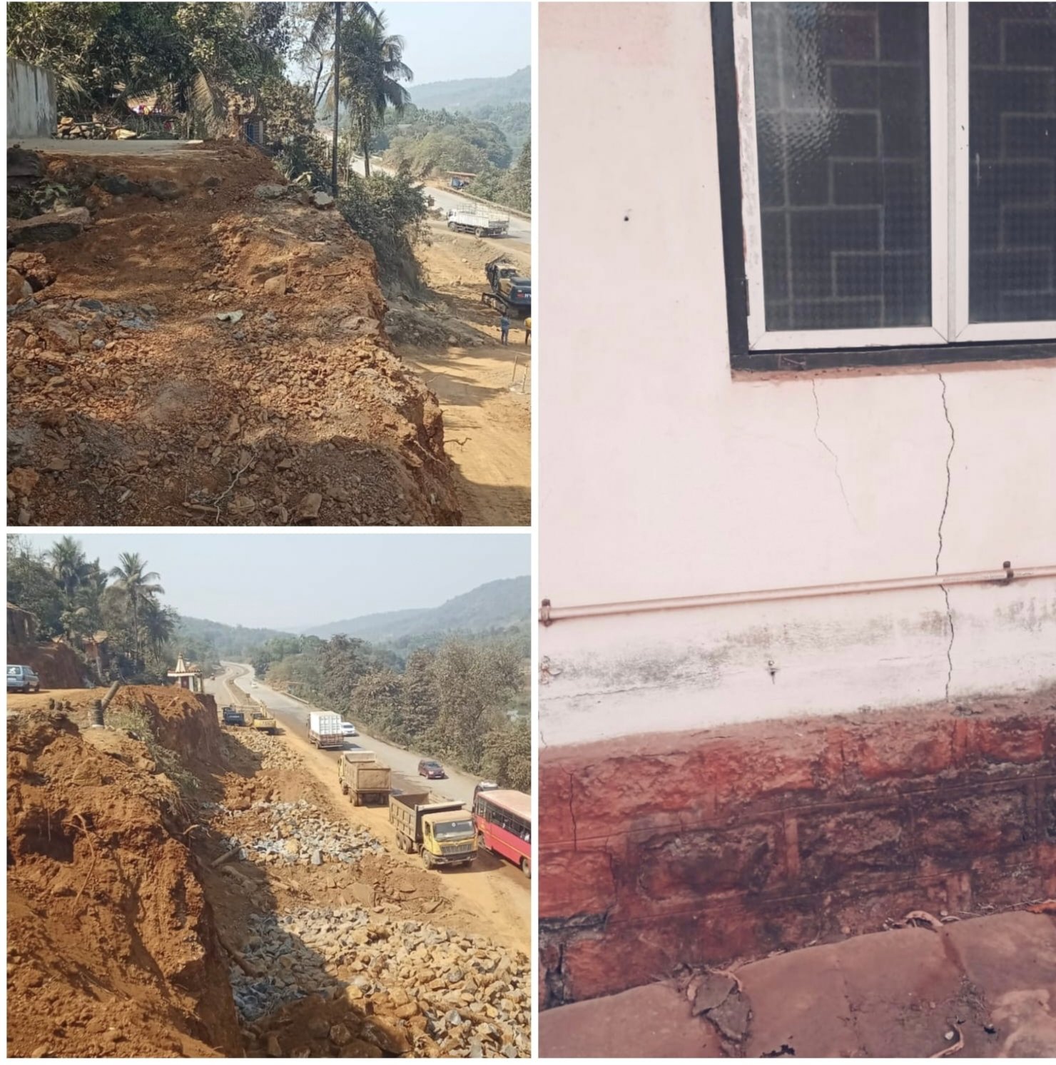 चौपदरीकरण कामामुळे माभळेतील घरांना तडे