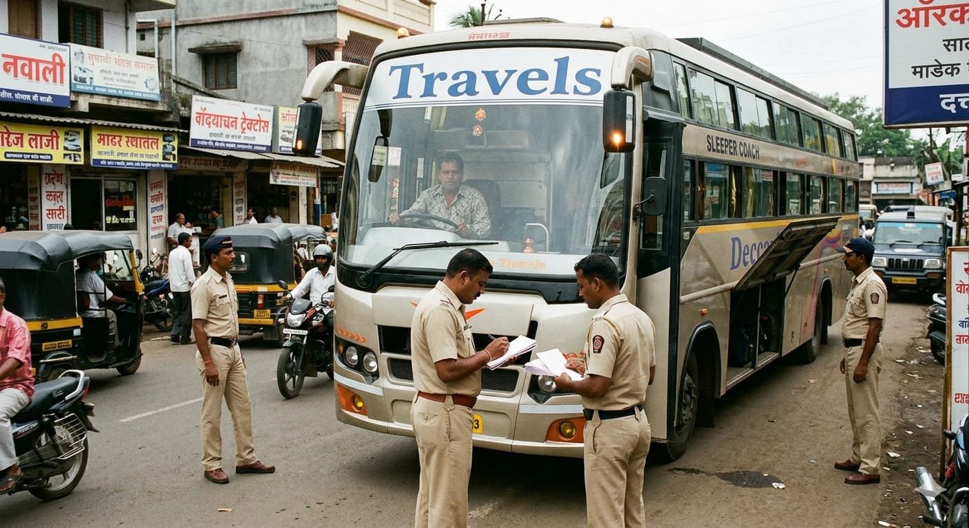 सार्वजनिक रस्त्यावर वाहतुकीला अडथळा; देवरुखात ट्रॅव्हल्स चालकावर गुन्हा