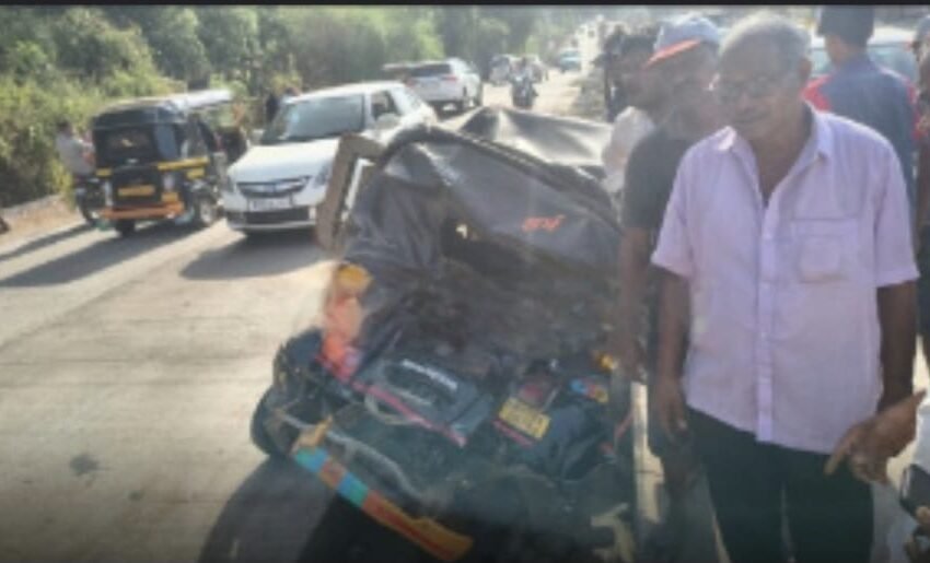  खेडमध्ये डंपरची रिक्षाला जोरदार धडक