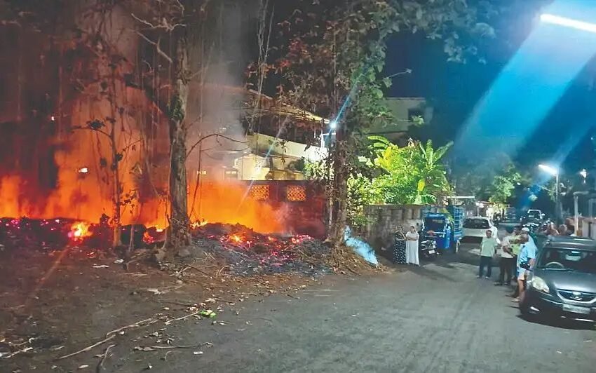  खेड डाग बंगला परिसरात मध्यरात्री वणवा