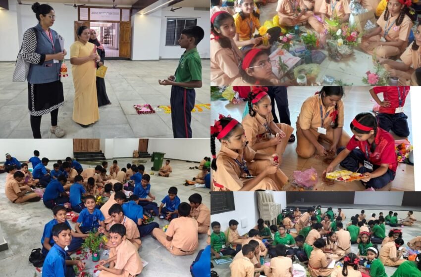  सेक्रेड हार्ट कॉन्व्हेंट हायस्कूलमध्ये पुष्परचना स्पर्धेचे आयोजन
