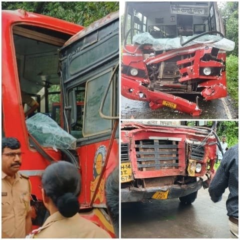  चिपळूणात दोन एसटी बसेसची भीषण धडक