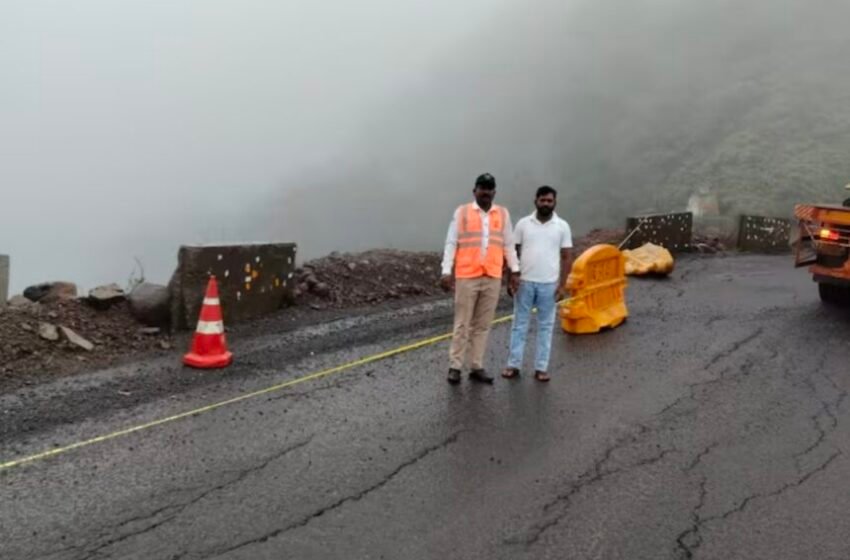  आंबा घाटात एसटीसह अवजड वाहनांची वाहतूक बंद