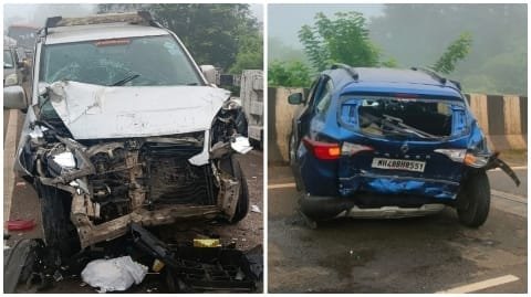  लांजा वाकेड येथे वॅगनआरची चारचाकीला धडक; तिघे जखमी